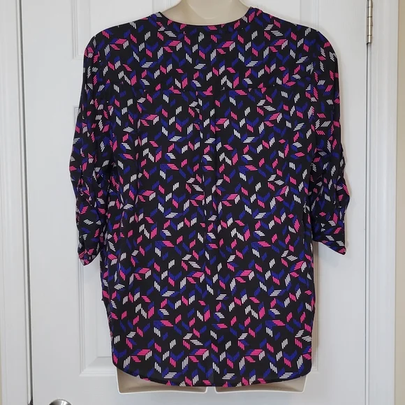Torrid Black Print Harper 3/4 Sleeve Pullover Blouse Plus Size 1x - Picture 11 of 12